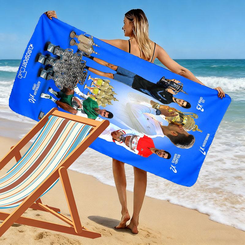 Asciugamano da Spiaggia Novak Djokovic Fighter, Asciugamano Grande Morbido ad Asciugatura Rapida per Spiaggia Campeggio Nuoto