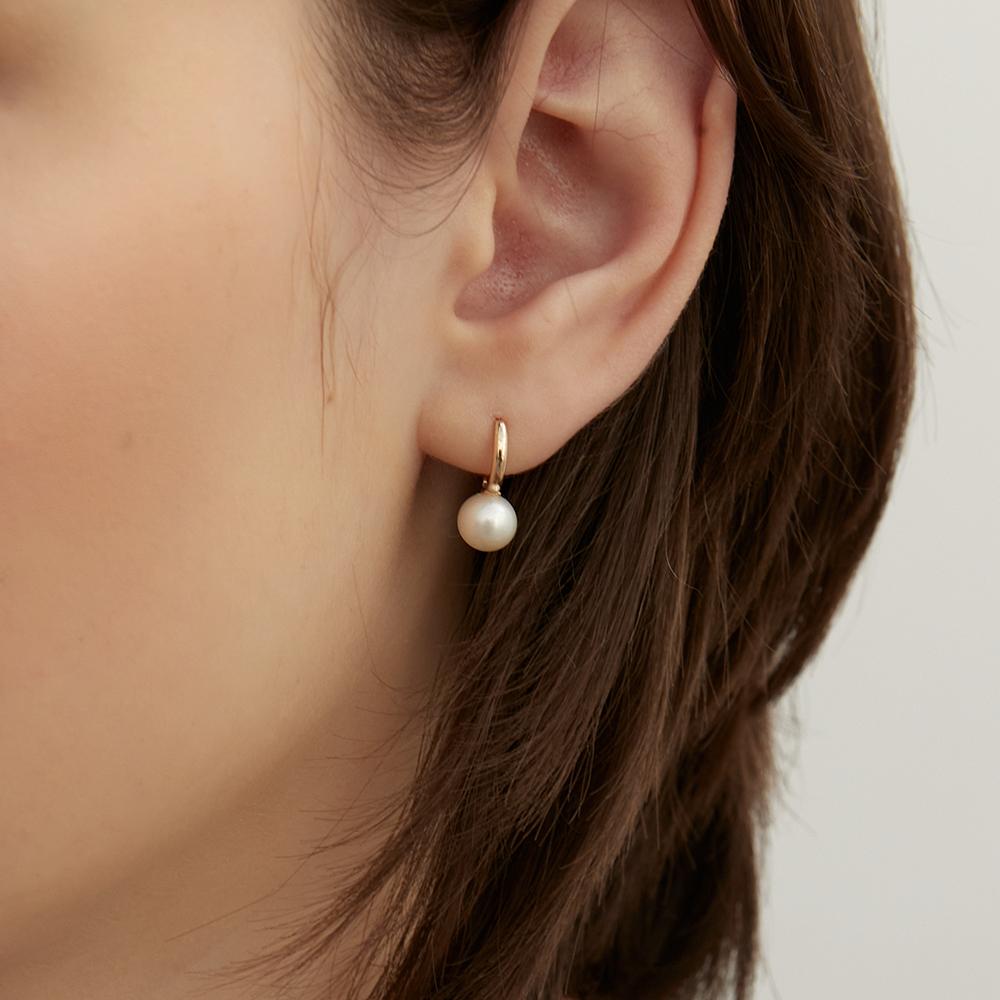 Lunne 14K Grace Freshwater Pearl One-Touch Ring Earrings (14K Gold) #Lfe22