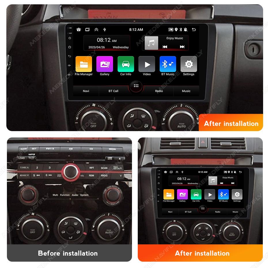 Navifly 2Din Car Radio Android Auto Carplay For Mazda 3 2004-2009 Multimedia Player Autoradio GPS Navigation BT Stereo Head Unit