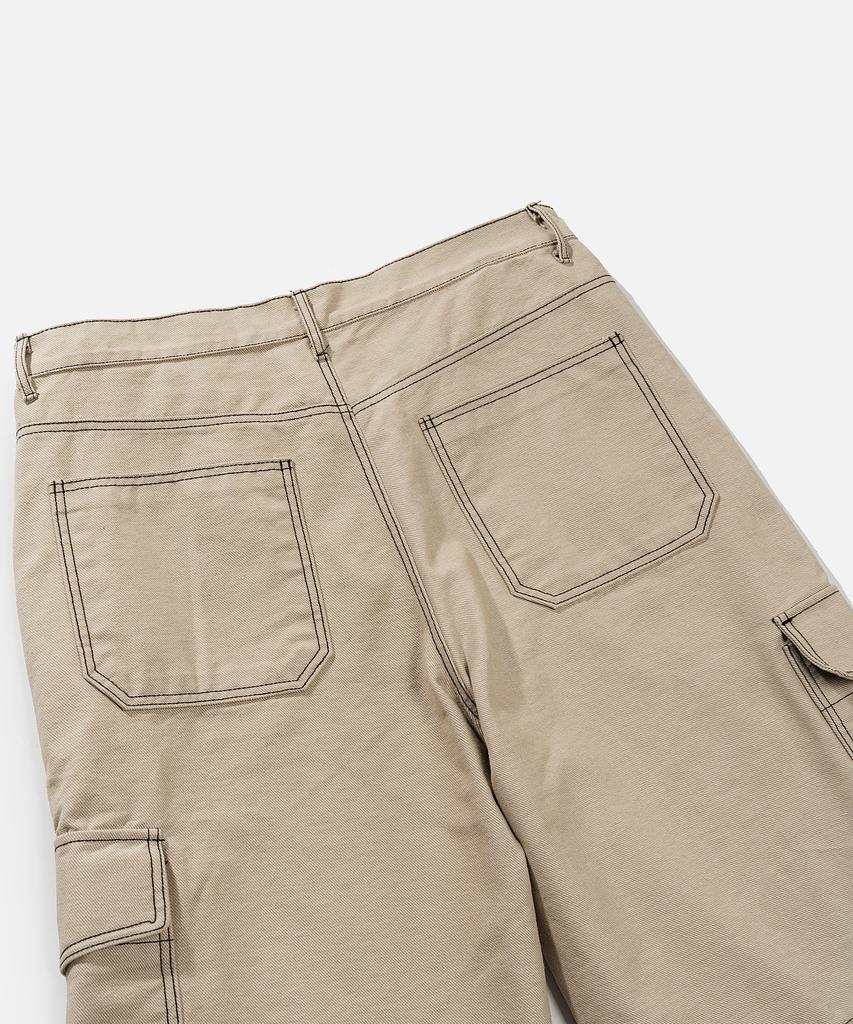 VASTIC Wide Cargo Denim Bermuda Pants_Beige
