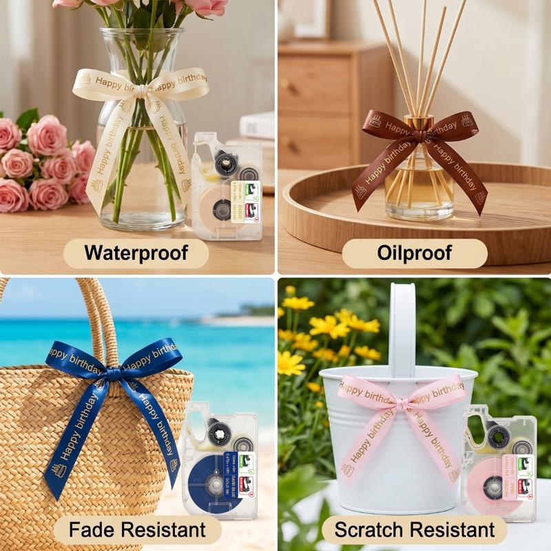 Stain Ribbon Tape Waterproof Label Tape Compatible With Phomemo A30 P15 Label Maker Premium Exclusive Embellish Fabric Ribbons