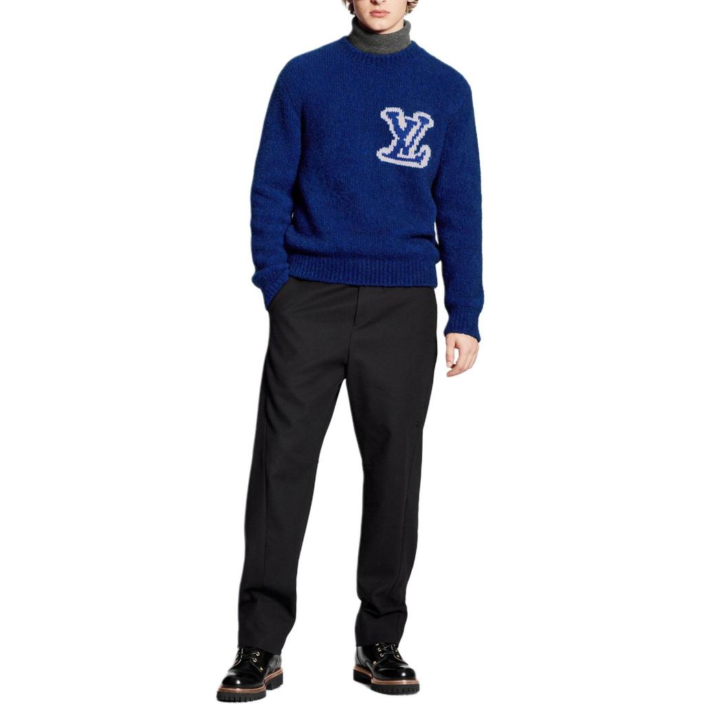 Louis Vuitton 2010s LV-Intarsia Crew-neck Sweater 1A7XOI