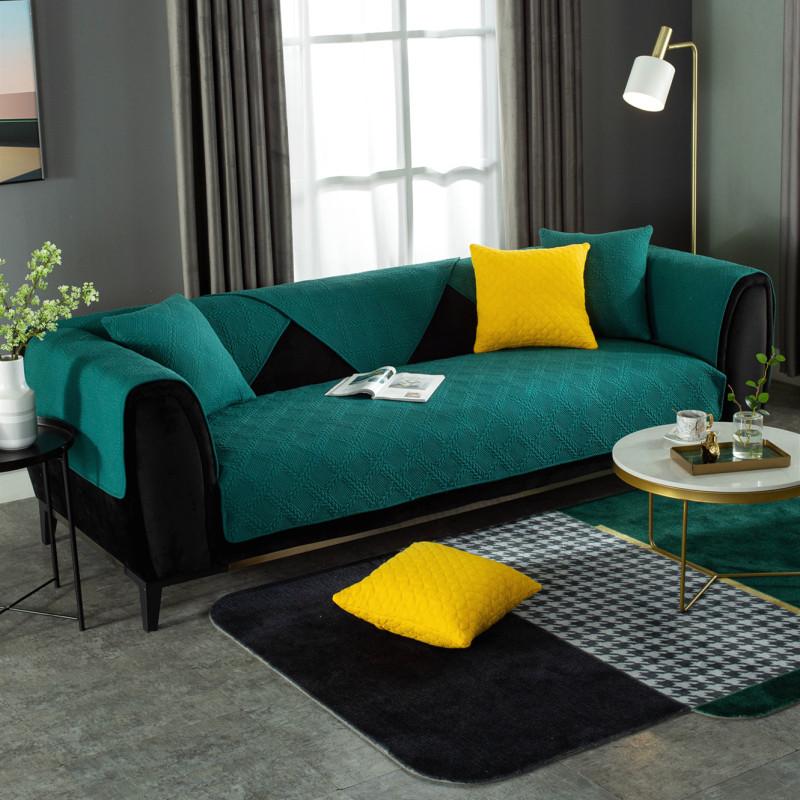 Four Seasons Universal Front and Back Cotton Quilted Sofa Cushion Modern Simple Double-sided Fabric Sofa Cushion Towel
