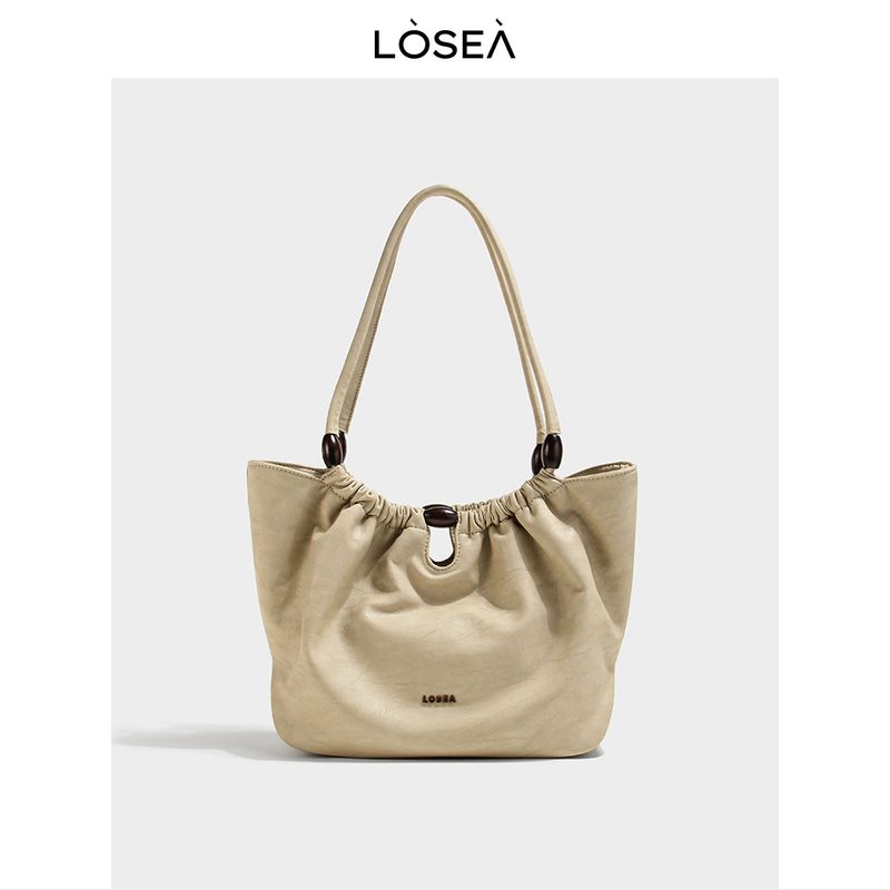 

Losea Оригинальная сумка-корзина для овощей в новом китайском стиле поздней осени, женская сумка 2025 года, новая универсальная сумка-багет на плечо под мышкой Light apricot([In Stock]])