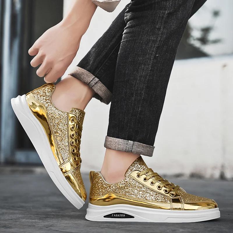 Boys Shoes Luxury Casual Shoes Men Sports Shoe Skateboarding Spring/Autumn Designer Thick Bottom Bright Surface Social Shoe Male