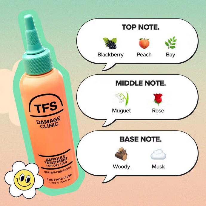 The Face Shop Damage Clinic Ampoule Treatment for dry hair 150 ml/ Hair care, Moisturizing, Korean Cosmetics, Kbeauty