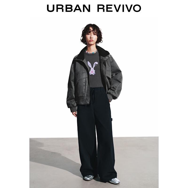 

UR2025 Women s Winter Casual Wide-Leg Drawstring Pants XS