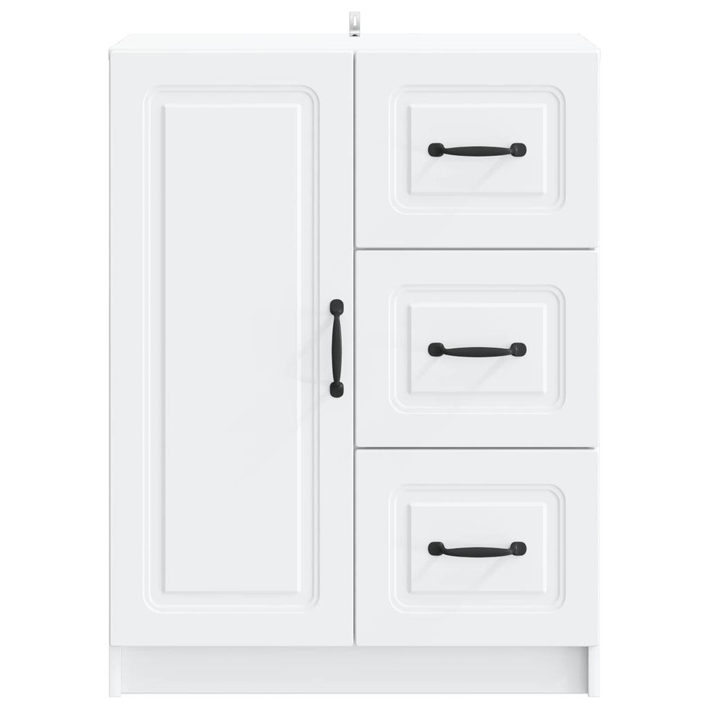 White Sideboard with Drawers 66 x 34.5 x 87 cm Engineered Wood