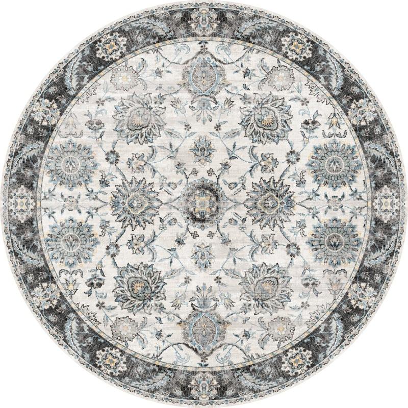 Winter Retro Persian Turkish Ethnic Style Carpet American Splicing Round Living Room Office Folding Floor Mat