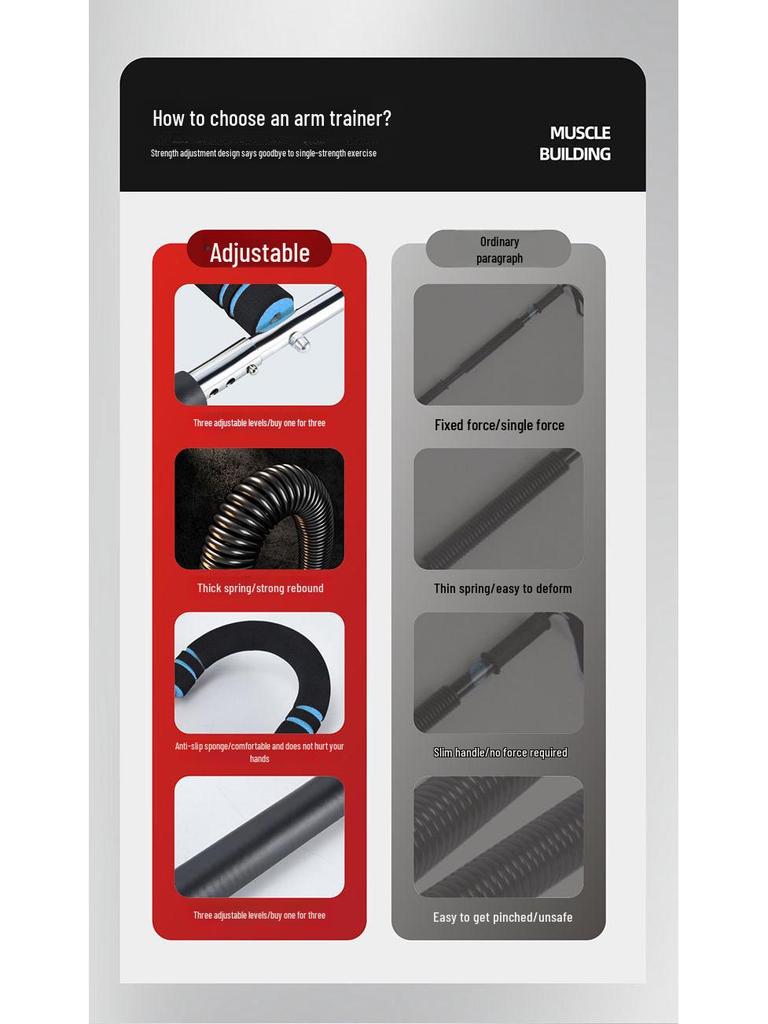 Adjustable U-Shaped Arm Strength Trainer for Men's Chest Muscles - Professional Model