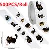 500PCS Black Cat Roll Stickers Ten Different Patterns Small Pattern DIY Luggage Skateboard Water Cup Decoration Stickers TZ501