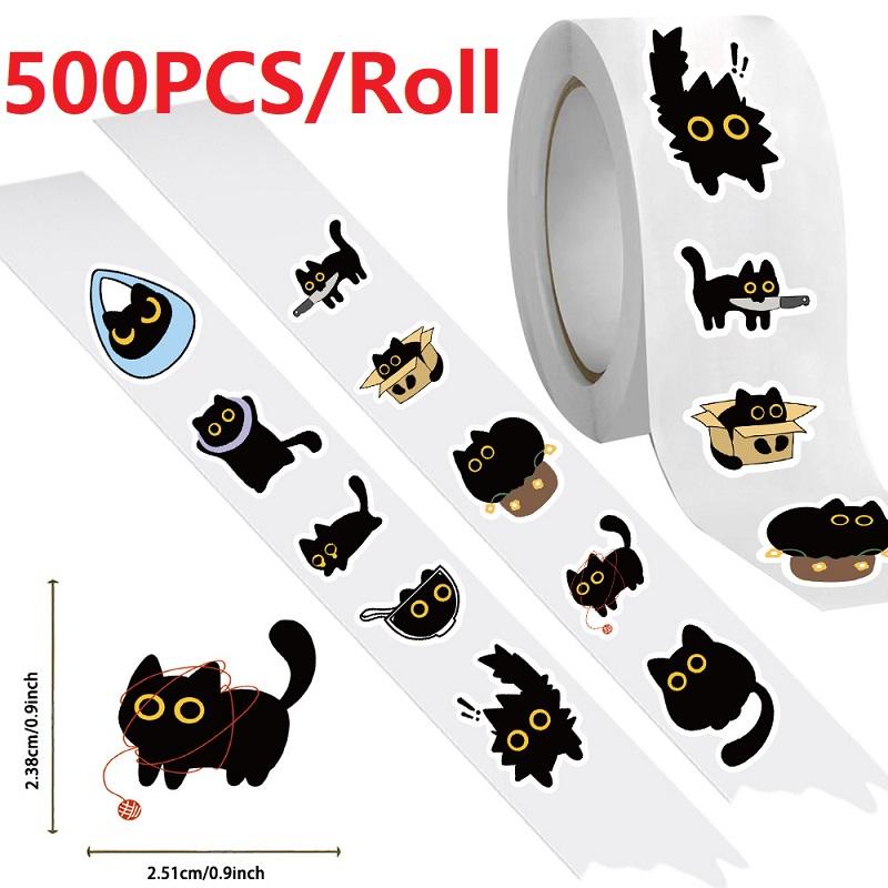 500PCS Cute Cat Stickers Creative DIY Graffiti Stickers Envelope Sealing Label Stationery Children Reward Decor Stickers TZ501