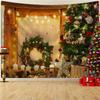 1pc Christmas Tapestry, Christmas Tree Fireplace Snow Background Cloth, Christmas Party Photography Background Wall Cloth