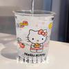 Hello Kitty INS Style Glass Cup: Cute Cat Girly Heart Design for Home, Office, Iced Drinks, and Coffee