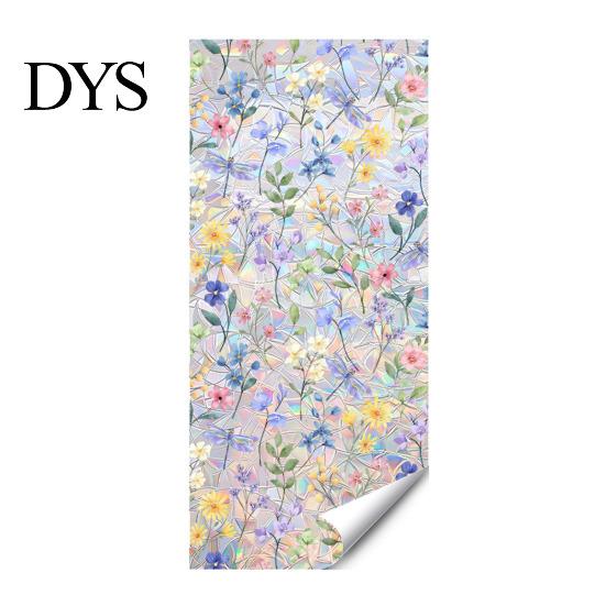 Blumenmuster Fensterfolie Sonnenfänger Statische Folie, Schmetterling Selbstklebender Glasaufkleber, Heimdeko Abdeckung Abnehmbar Sichtschutz für Büro
