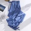 Ice Silk Sports Pants for Women - Summer Thin Style, Petite-Friendly Chiffon Ankle-Tied Casual Harem Pants, Sun Protection Drape Lantern Trousers