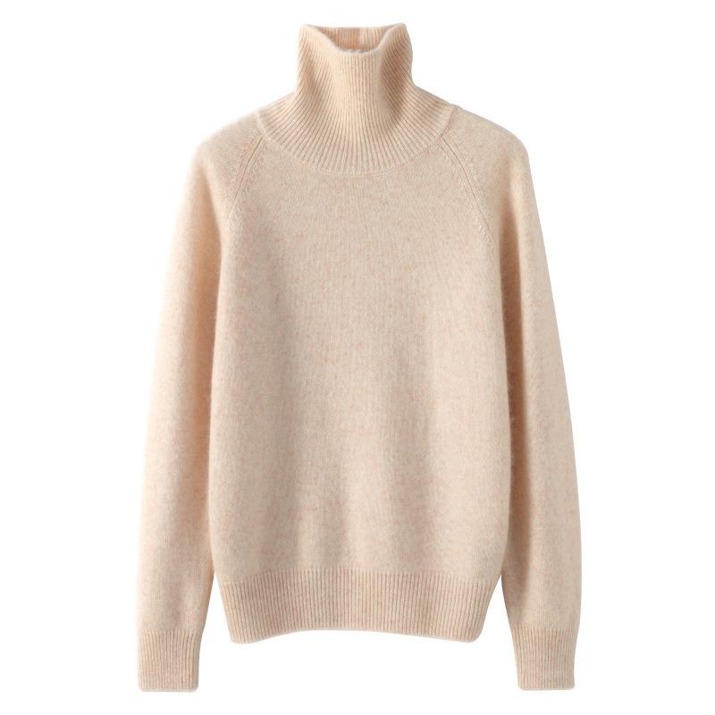 Turtleneck Long-sleeved Bottoming Shirt Autumn and Winter Solid Color Outer Sweater Age-reducing Thickened Comfortable Pullover Knitted Sweater Top