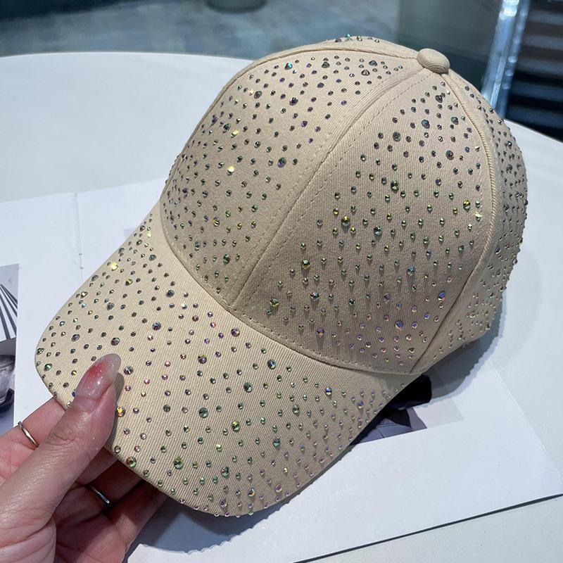2023 Spring New Women Rhinestone Letter M Baseball Caps Adjustable Hip Hop Fashion Shiny Hats Outdoor Travel All-match Caps
