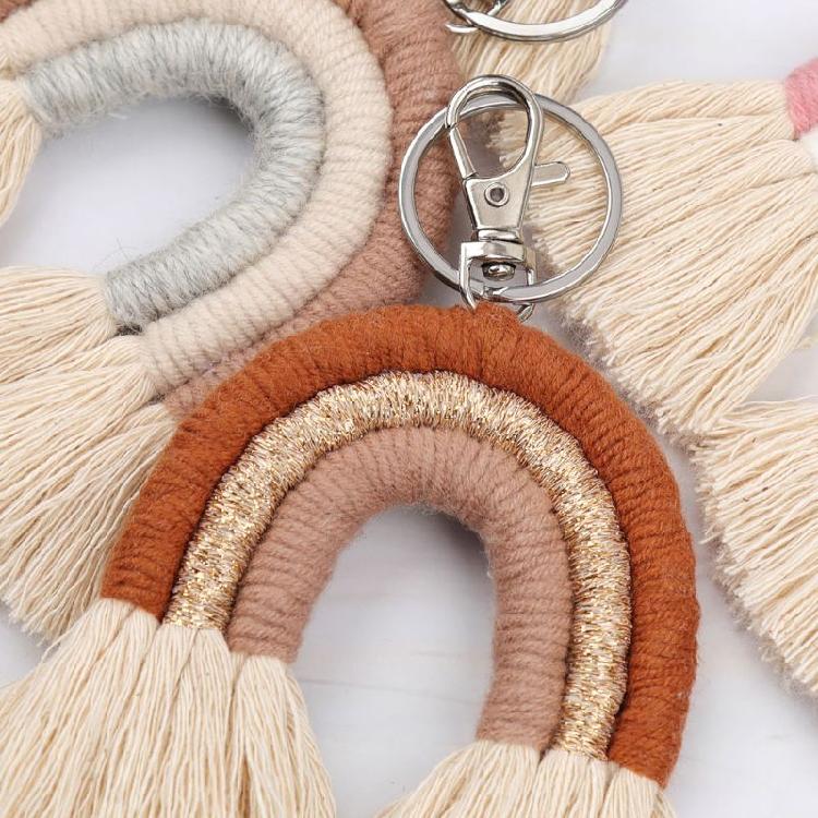 Fashionable Key Accessory Keychain Stylish Bag Ornament Cotton Texture Suitable for Key Bags and Backpack Decorating