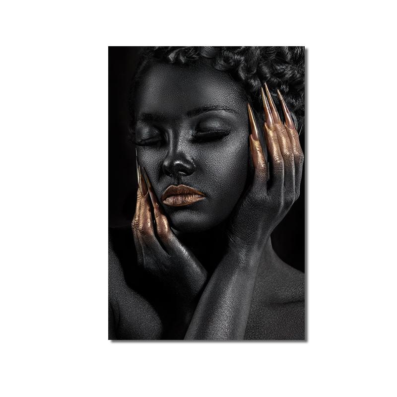 Black African Women Picture Wall Art Canvas Painting Modern Living Room Bedroom Home Decor Painting Posters and Prints Cuadros