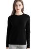 Round Neck Long Sleeve Cashmere Pullover - 2025 Women's Solid Color Knit Base Layer Sweater