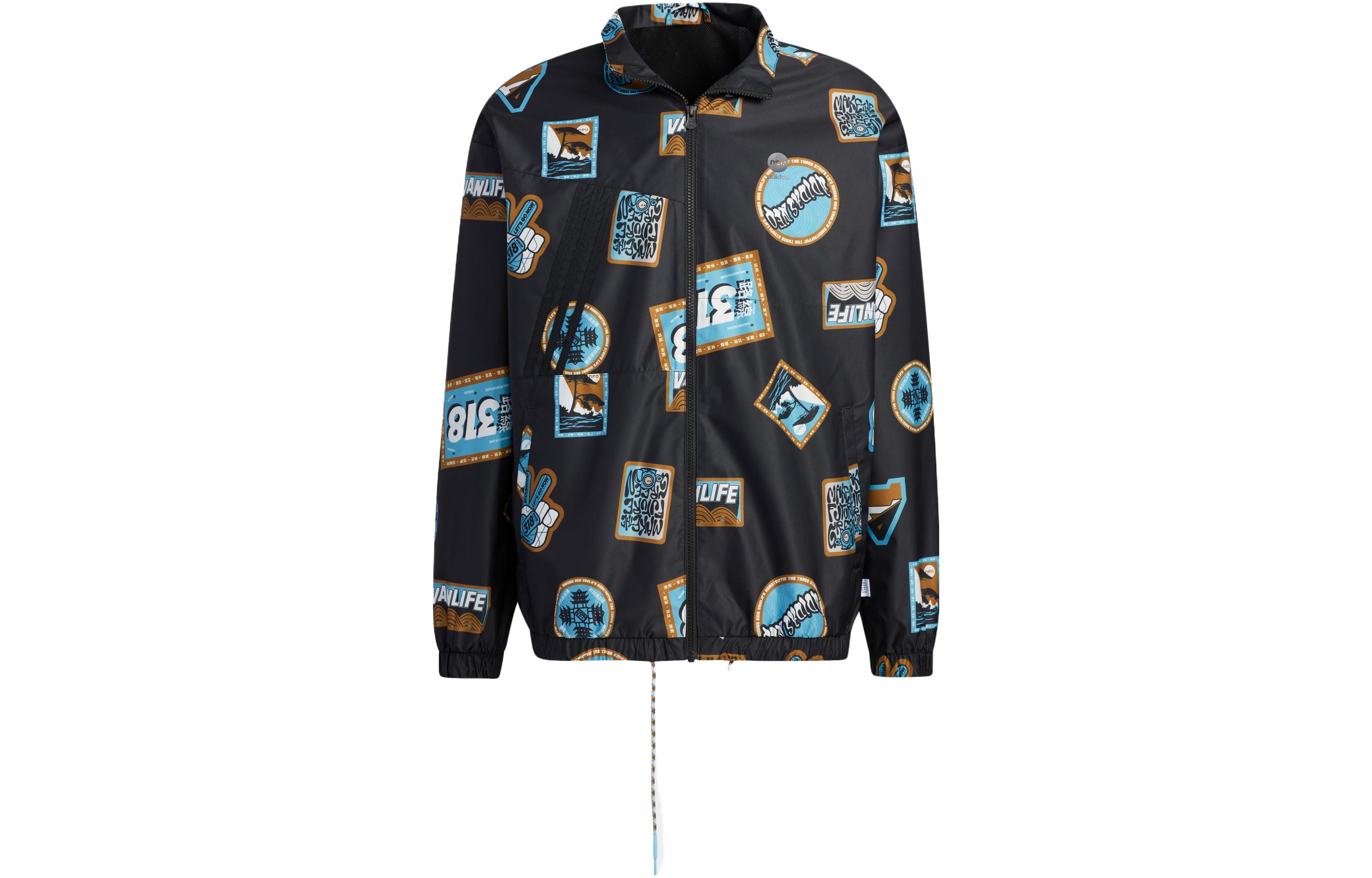 Adidas Neo Jackets Unisex Black Vintage Blue Lapel Moderate Other IA6838 M