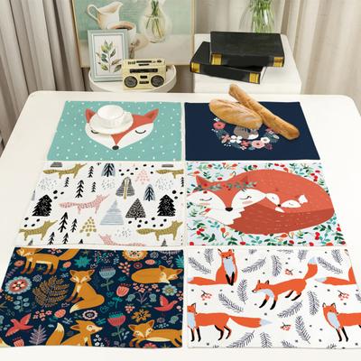 Nordic Style Köök Korduvkasutatav lauamatt Loomametsa mustriga nõudelapid imav Kiiresti kuivav pestav lauamatt