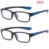 1/2PCS Anti Blue Light Reading Glasses TR90 Frame for Men Women Sports Presbyopia Eyewear +100 To +400 Black Red