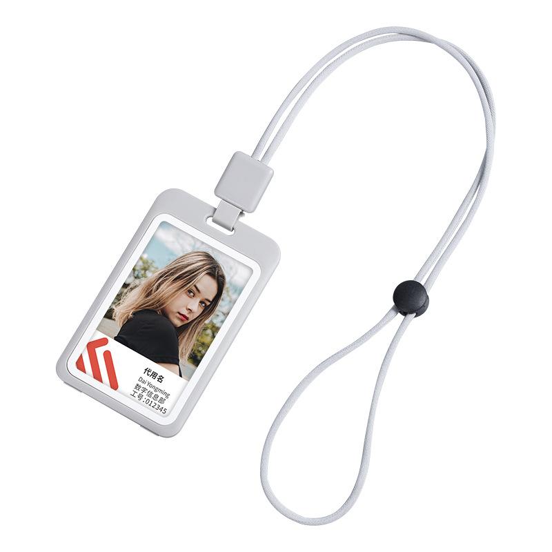 Hard Plastic ID Accessories with Lanyard Badge Holder Transparent Identification Card Holder Portable Cardholder