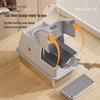 Stainless Steel Top-Entry High-Sided Cat Litter Box with Flip-Top and Anti-Splash Design
