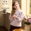 Mädchen Fair Isle Strickpullover mit Schleifenknoten
