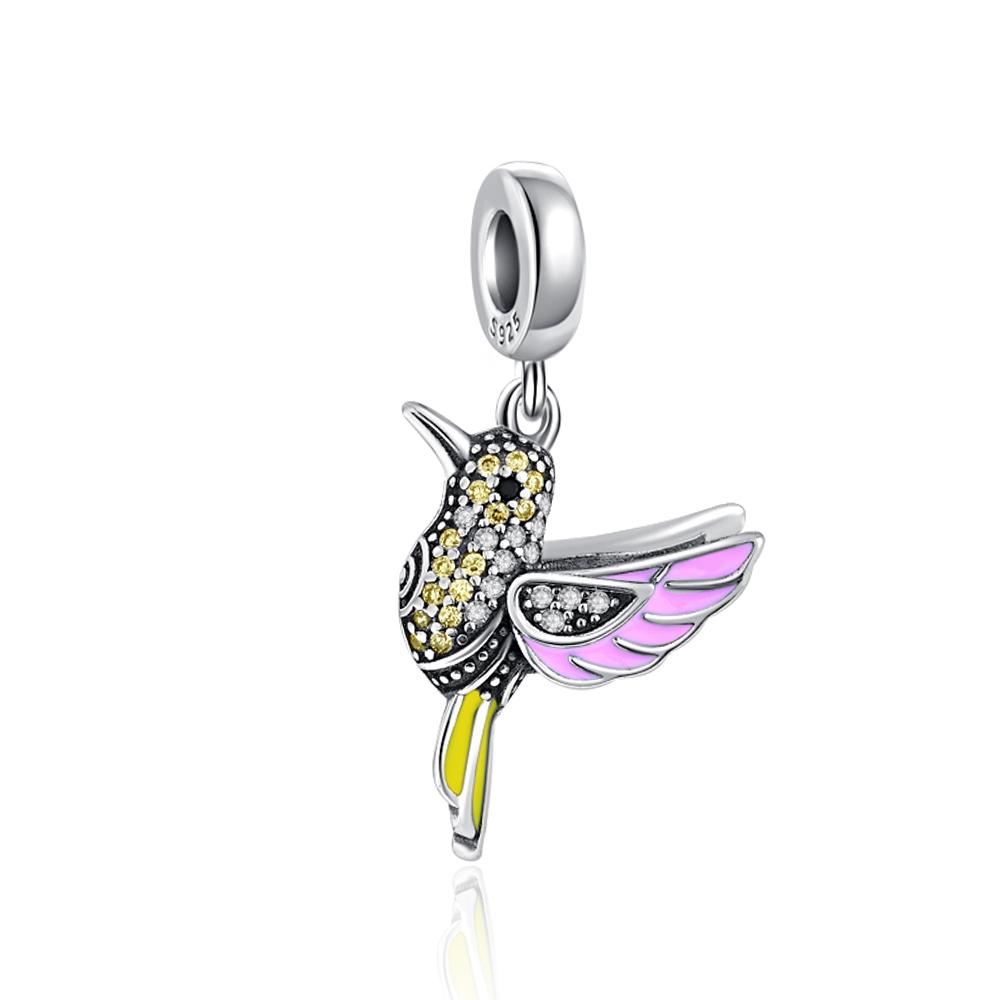 New Copper Spring Butterfly Hummingbird Pendant Beads Charms Fit Original Bracelet Women Diy Jewelry Trinket