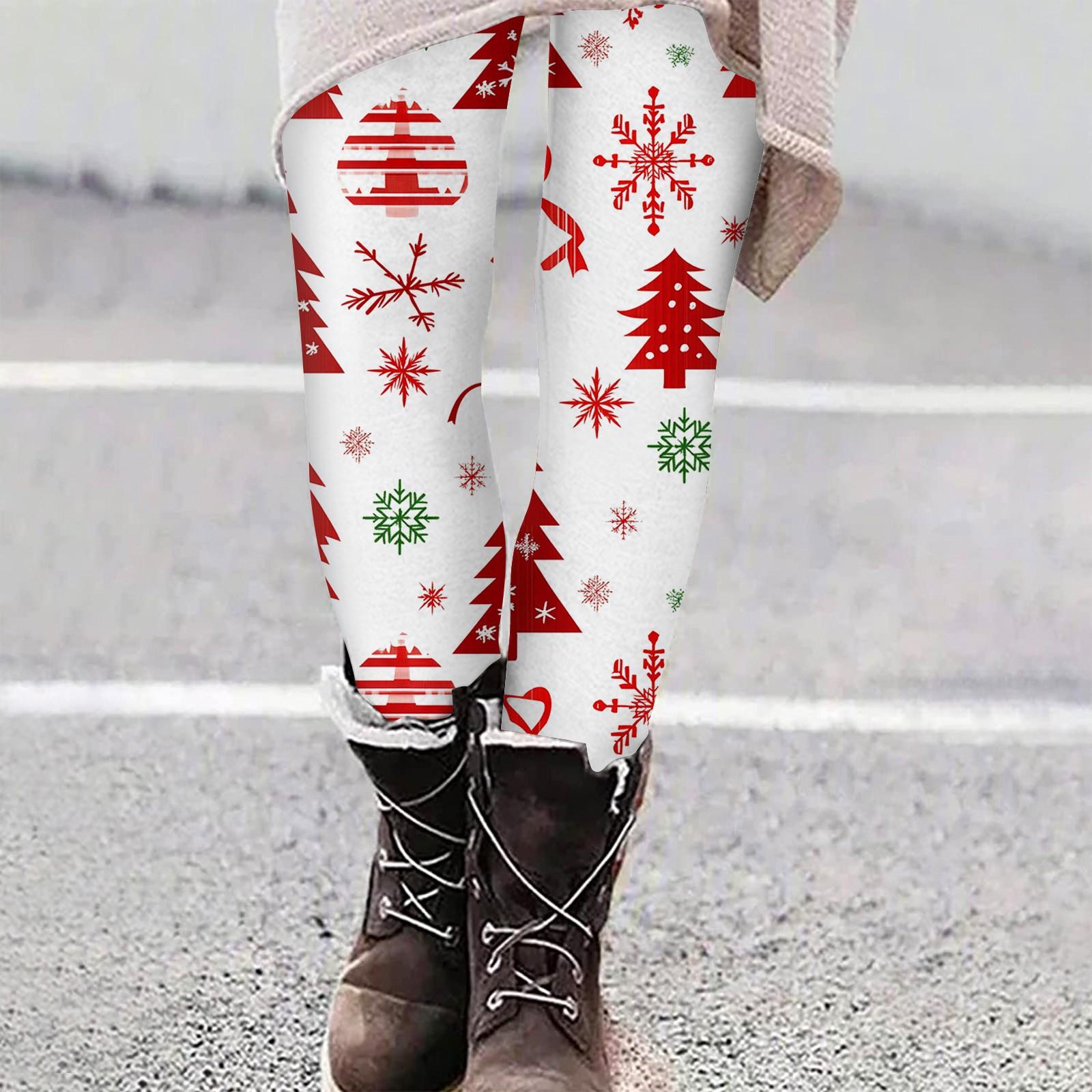 

Женские повседневные уличные брюки с рождественским узором, облегающие эластичные укороченные брюки для йоги XXXXL красный
