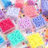 300pcs 4mm Acrylic Short Tube Beads Solid Color Seed Beads Accessories For DIY Jewelry Making