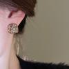 Elegant Vintage Diamond Stud Earrings for Women - Luxurious French Style, Versatile and Sophisticated Accessory