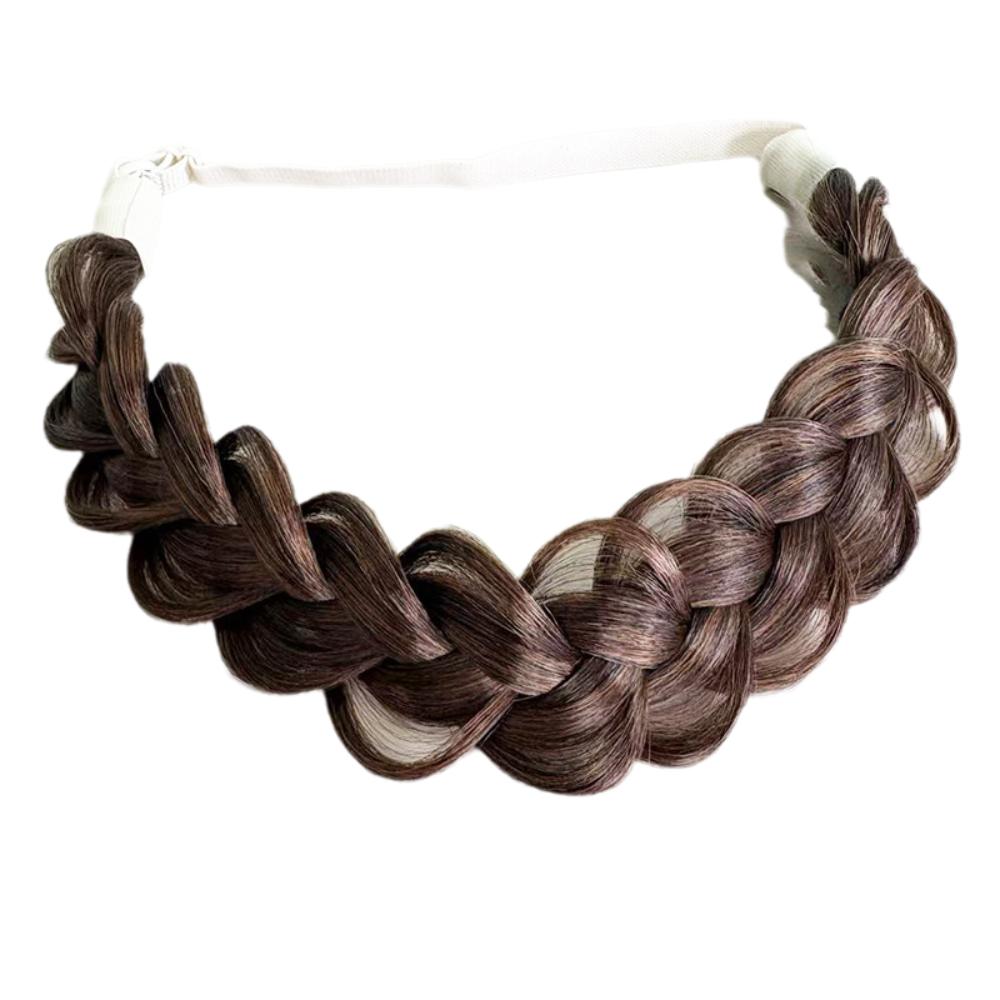 Adjustable Handmade Braids Wig Elastic Band Fishbone Braid Lazy Headband Commuting