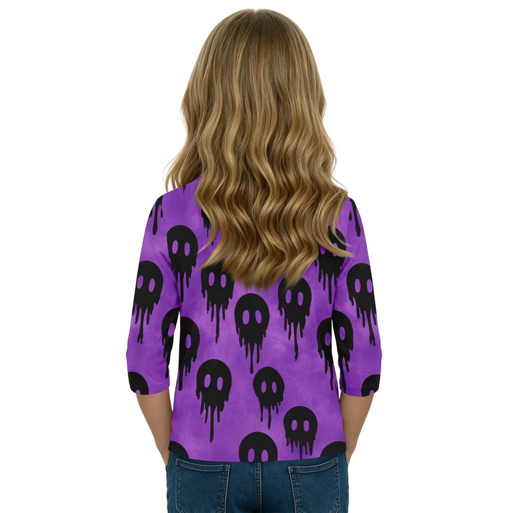 Kids Long Sleeve Halloween Print T-Shirt Round Neck Casual Top