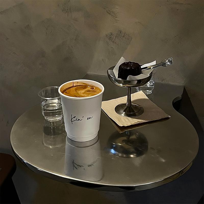 1PC Dessert Cup Minimalist Stainless Steel Dormitory Pudding Cup Heat-proof High Footed Bowl Practical Snack Bowl Convenient