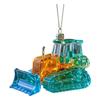 Faux Crystal Construction Truck Ornament Christmas Tree Colorful 2D Flat Acrylic Construction Vehicle Hanging Decoration Pendant