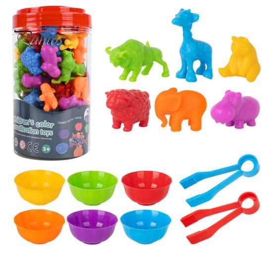 

1 набор игрушек для подсчета животных с мисками, пинцетом, мультяшным динозавром, игрой на подсчет и сортировку цветов для малышей, мальчиков и девочек, обучающей игрой для дошкольников B