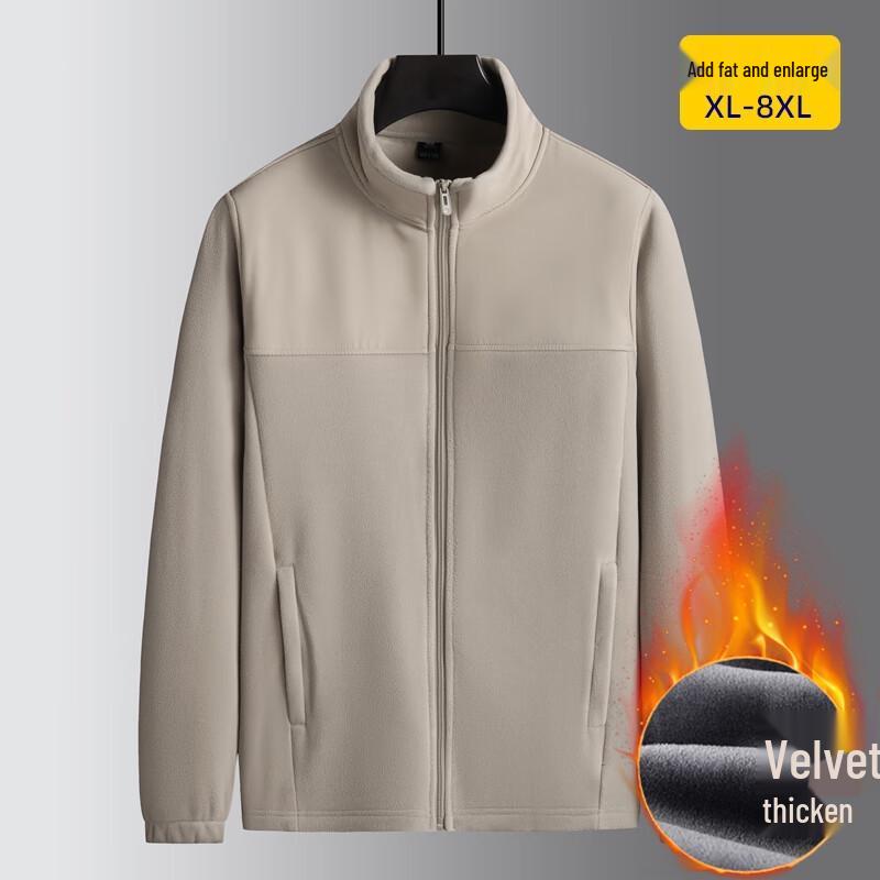 

Dibinze Men s Autumn/Winter Plus Size Fleece Stand-Collar Jacket 5XL