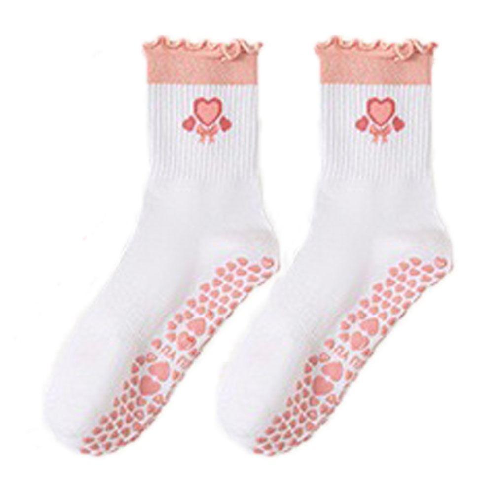 Cotton Pilates Socks Breathable Mid Tube Socks New Cherry Embroidery Socks