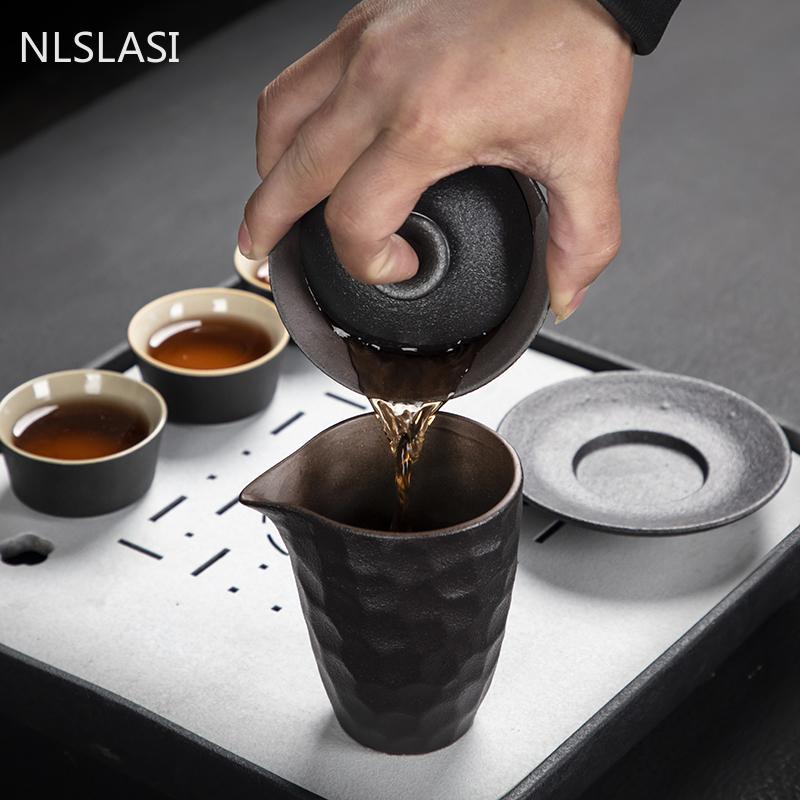 Gaiwan Taza de Té de Cerámica Retro Hecho a Mano Cerámica Cuenco de Té Juego de Té Doméstico Vajilla para Viaje Taza Personal Ceremonia del Té China