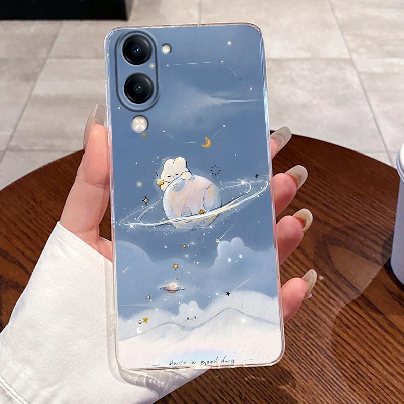 Casing For Vivo Y04 Y29S 5G Case Aesthetic Cute Cat Fashion Astronaut Cartoon Cool TPU Back Cover Transparent Soft Phone Case