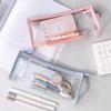 Transparent Pencil Case Large Capacity Simple Pen Bag Kawaii Cosmetic Bag School Study Stationery Office Supplies