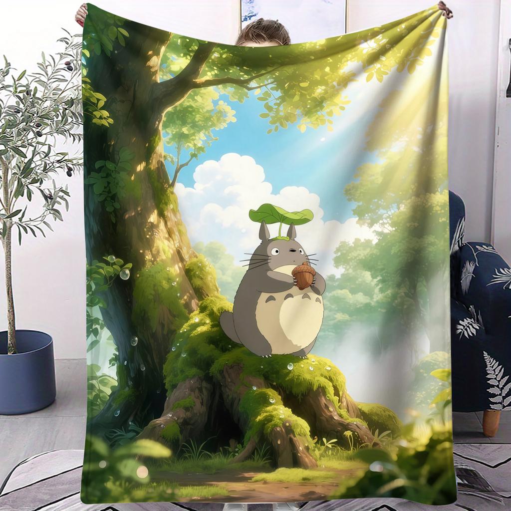 Hayao Miyazaki Classic Anime Blanket For Office Travel Comfort Leisure Camp Travel Multifunctional Universal Blanket Fan Gift