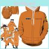 Einzigartige Anime Fire Force Herren Kapuzen-Sweatshirts mit Reißverschluss Gemütlicher Pullover Cosplay-Kostüm