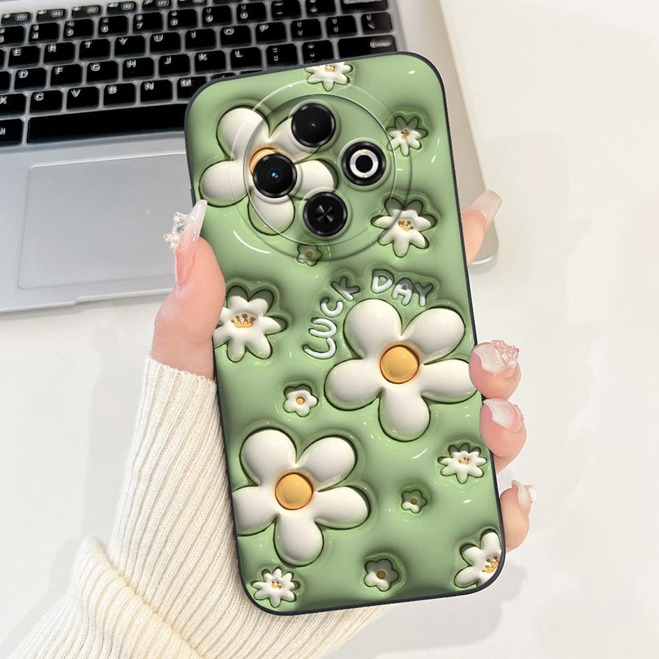 For Tecno Spark 30C 4G Case Popular Daisy Flower Soft Silicone Matte Cover For Tecno Spark30C 4G kl5 kl5n Full Protection Bumper