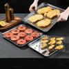 Golden Square Stainless Steel Food Service Tray plate set Nonstick Bakeware Fruit Cookie Bread Plate Kitchen Storage Container