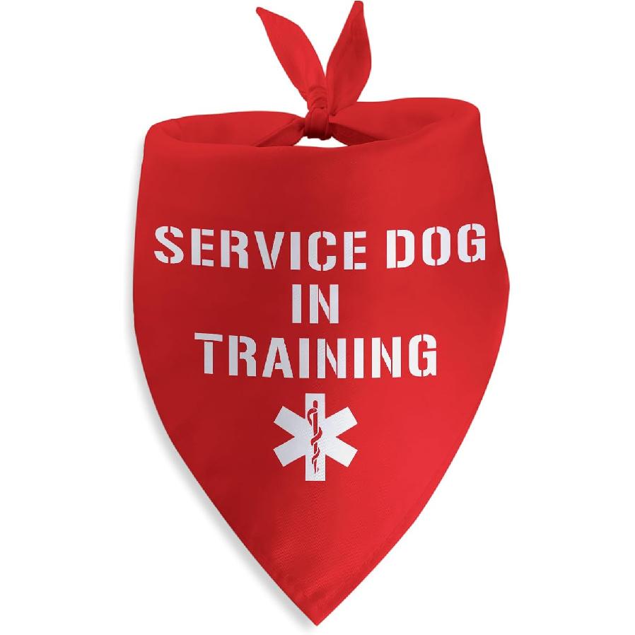 Service Dog in Training Dog Bandana Service Animal Training Funny Photo Prop Pet Scarf Accessories for Dogs Lovers Mom Gifts Service Dog in Training